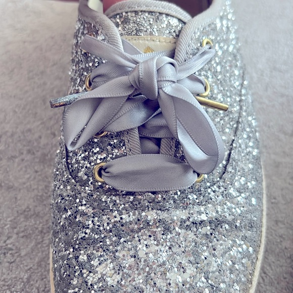 Kate Spade Silver Glitter Sneakers - Picture 4 of 9